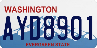 WA license plate AYD8901