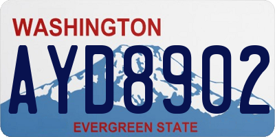 WA license plate AYD8902