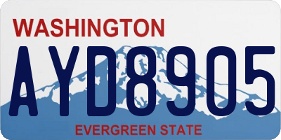 WA license plate AYD8905