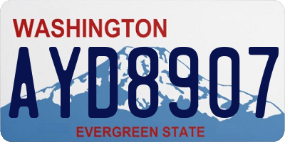 WA license plate AYD8907