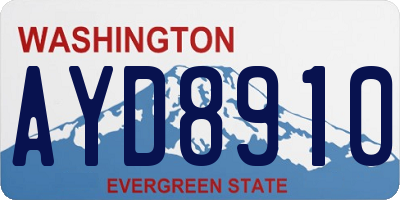 WA license plate AYD8910