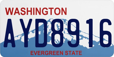 WA license plate AYD8916