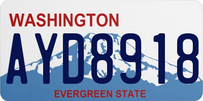 WA license plate AYD8918