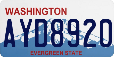 WA license plate AYD8920