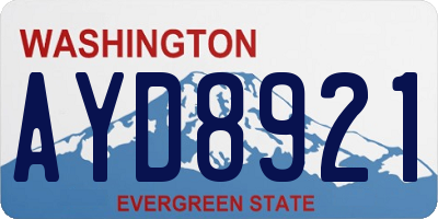 WA license plate AYD8921