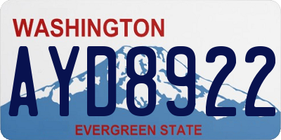 WA license plate AYD8922