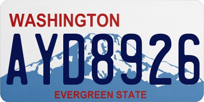 WA license plate AYD8926