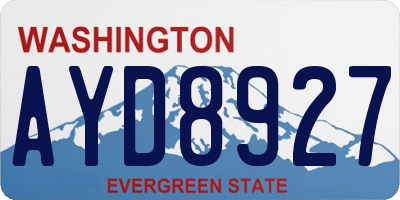 WA license plate AYD8927