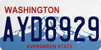 WA license plate AYD8929