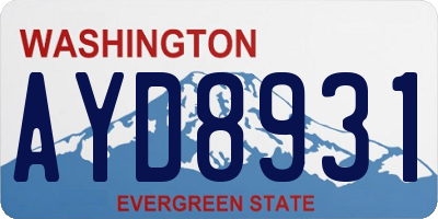 WA license plate AYD8931