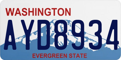 WA license plate AYD8934