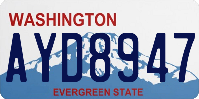 WA license plate AYD8947