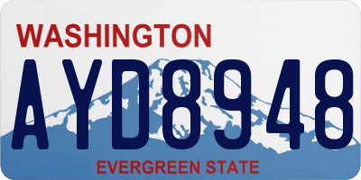 WA license plate AYD8948
