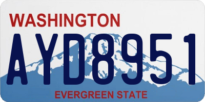 WA license plate AYD8951