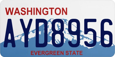 WA license plate AYD8956