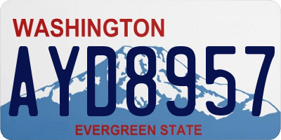 WA license plate AYD8957