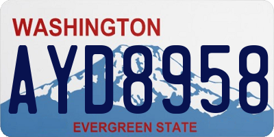 WA license plate AYD8958