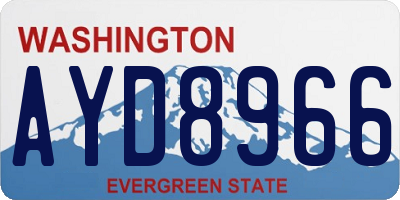 WA license plate AYD8966