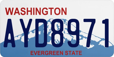 WA license plate AYD8971