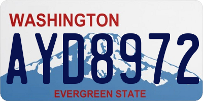 WA license plate AYD8972
