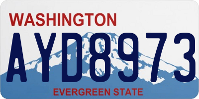 WA license plate AYD8973