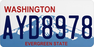 WA license plate AYD8978