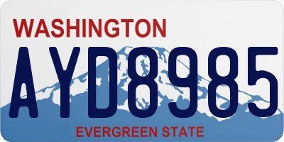 WA license plate AYD8985
