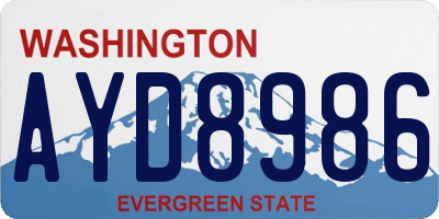 WA license plate AYD8986