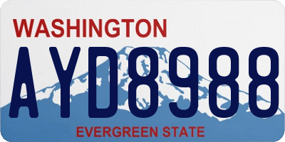 WA license plate AYD8988