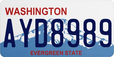 WA license plate AYD8989
