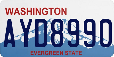 WA license plate AYD8990