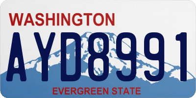 WA license plate AYD8991