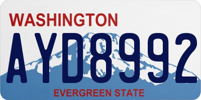 WA license plate AYD8992