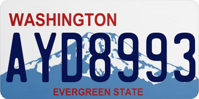 WA license plate AYD8993