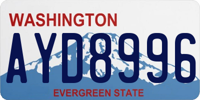 WA license plate AYD8996