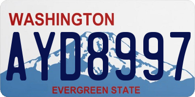 WA license plate AYD8997