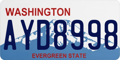WA license plate AYD8998