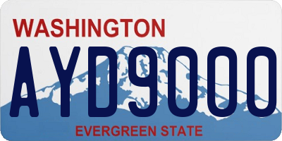 WA license plate AYD9000
