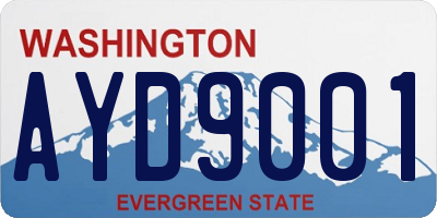 WA license plate AYD9001