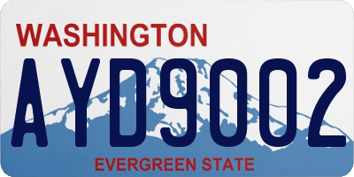 WA license plate AYD9002