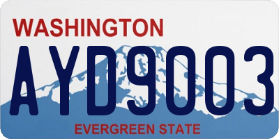 WA license plate AYD9003