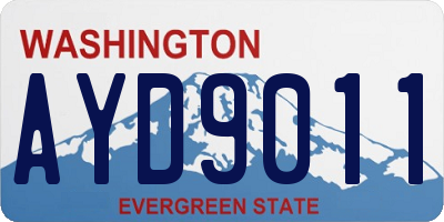 WA license plate AYD9011