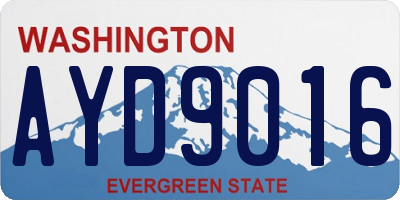 WA license plate AYD9016