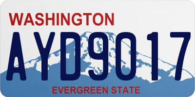 WA license plate AYD9017