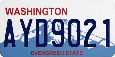 WA license plate AYD9021