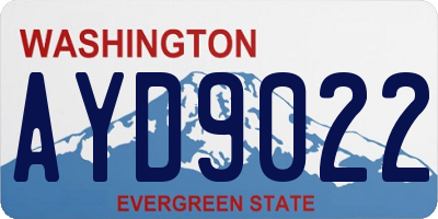 WA license plate AYD9022
