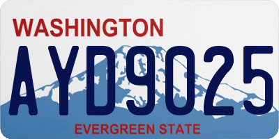 WA license plate AYD9025