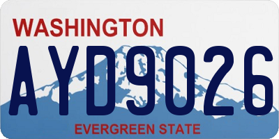 WA license plate AYD9026