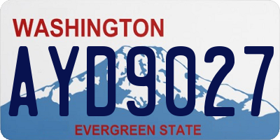 WA license plate AYD9027