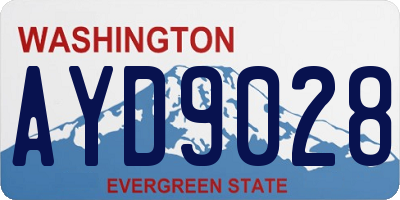 WA license plate AYD9028